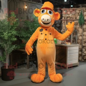 Orange Giraffe mascotte...