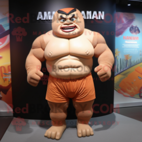 nan Strongman mascot costume character dressed with a Swimwear and Headbands