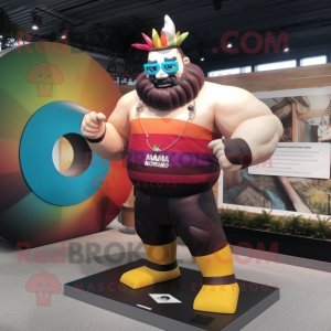 nan Strongman mascot costume character dressed with a Swimwear and Headbands