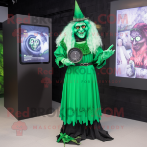 Grøn heks maskot kostume...