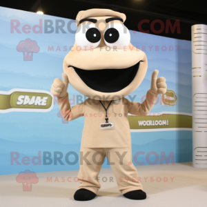 Beige Snake maskot kostume...