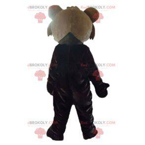 Reusachtige tweekleurige bruine teddybeer mascotte -