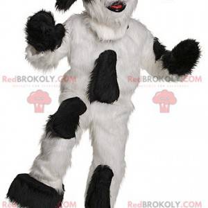 Mascotte cane bianco e nero tutto peloso - Redbrokoly.com