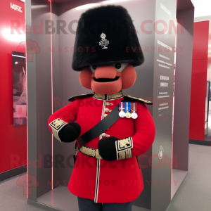 nan British Royal Guard mascot costume character dressed with a Tank Top and Necklaces