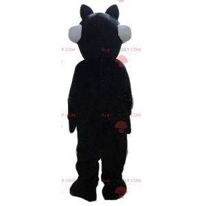 Mascotte lupo bianco e nero che sembra feroce - Redbrokoly.com