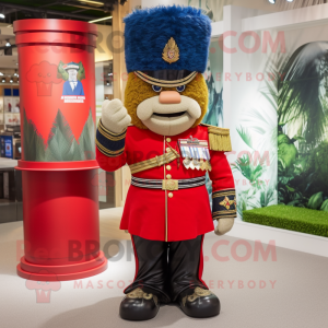 nan British Royal Guard mascot costume character dressed with a Tank Top and Necklaces