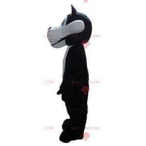 Mascote lobo branco e preto parecendo feroz - Redbrokoly.com