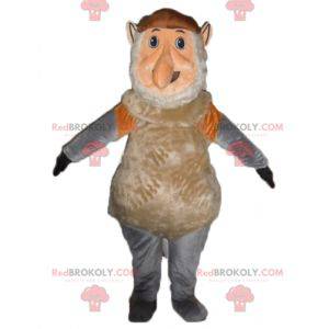 Mascotte de singe de gnome marron rose et gris - Redbrokoly.com