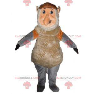 Pink and gray brown gnome monkey mascot - Redbrokoly.com