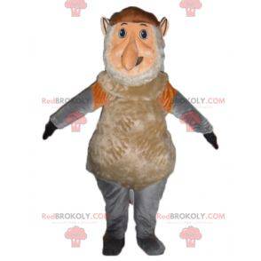 Pink and gray brown gnome monkey mascot - Redbrokoly.com