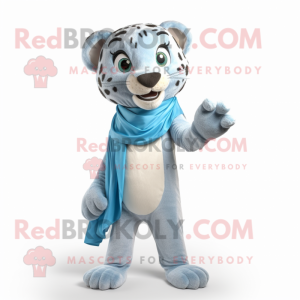 Sky Blue Cheetah maskot...