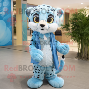 Sky Blue Cheetah maskot...