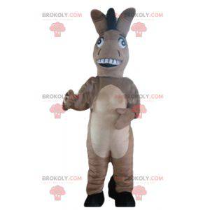Cute and original brown and beige foal donkey mascot -