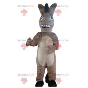 Mascote de burro de potro marrom e bege fofo e original -