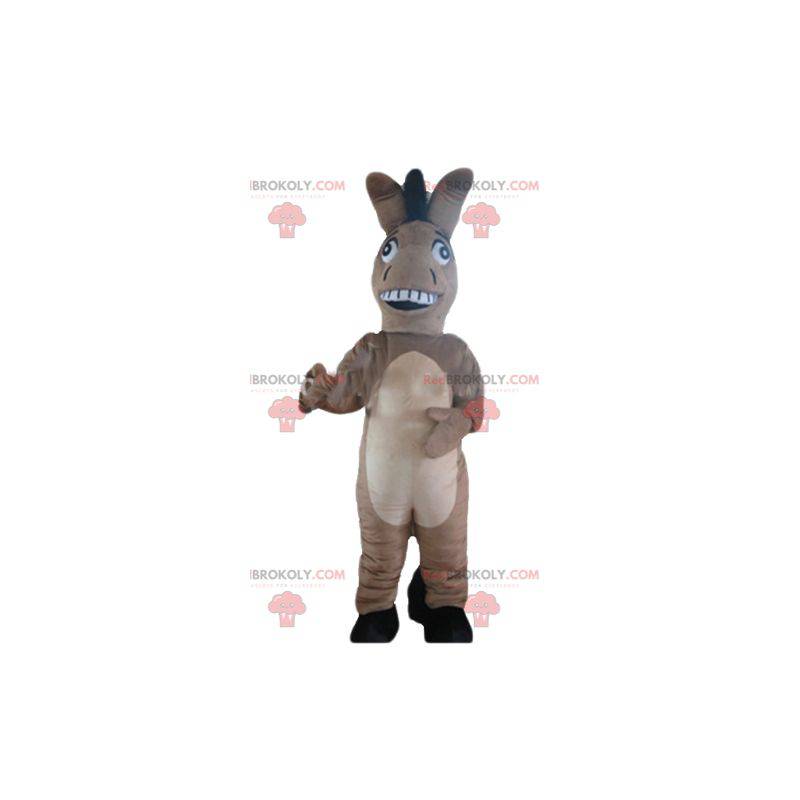 Mascote de burro de potro marrom e bege fofo e original -