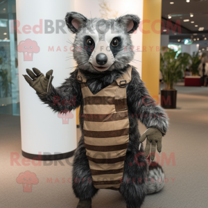 nan Civet mascot costume character dressed with a Suit and Gloves