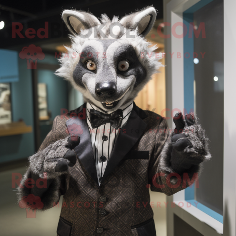 nan Civet mascot costume character dressed with a Suit and Gloves