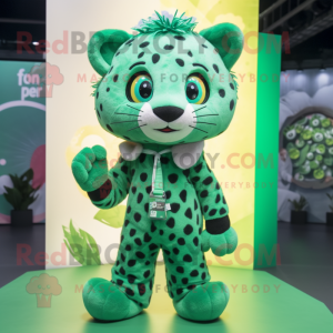 Grøn Leopard maskot kostume...