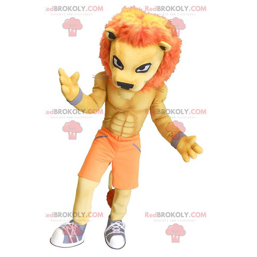 Muscular orange tiger mascot - Redbrokoly.com