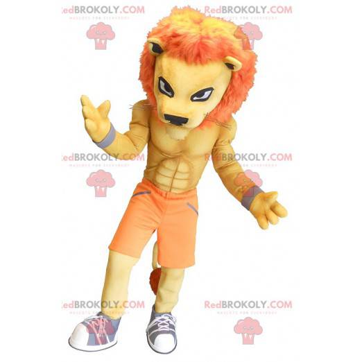 Muscular orange tiger mascot - Redbrokoly.com