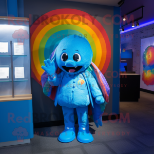 Blue Rainbow maskot kostym...