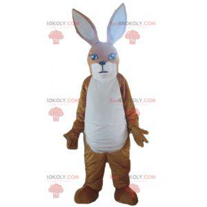 Kaninbrun og hvid kænguru-maskot - Redbrokoly.com