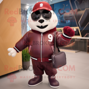 Maroon But maskot kostume...