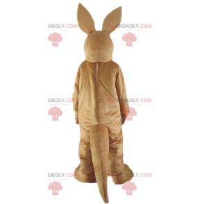 Mascotte de kangourou marron et blanc de lapin - Redbrokoly.com