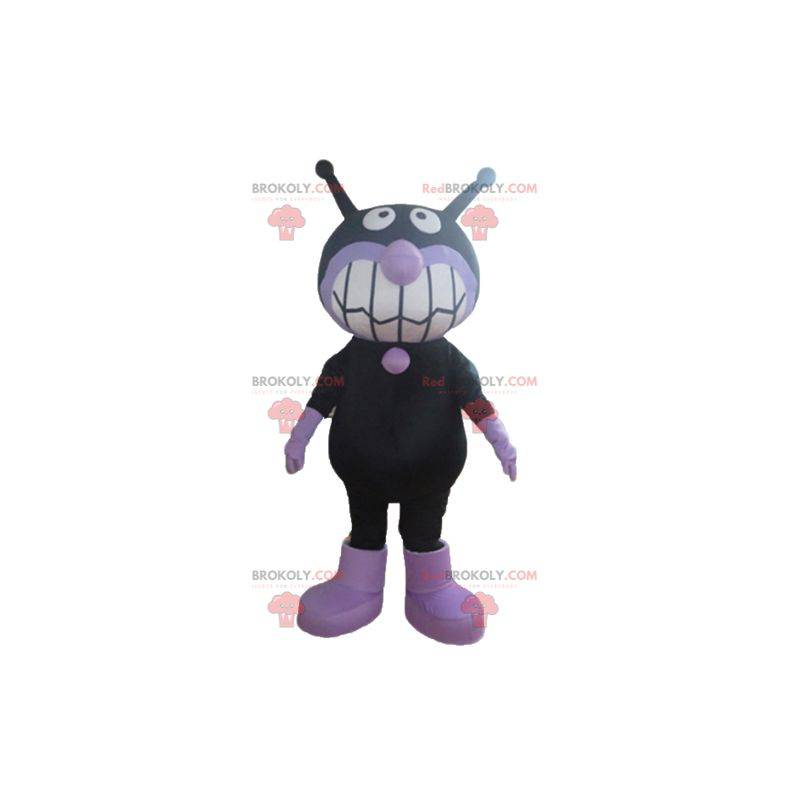 Mascotte del gatto della mosca aliena nera e viola -