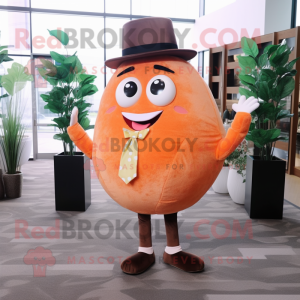 Brown Grapefruit mascot costume character dressed with a Blazer and Shoe laces