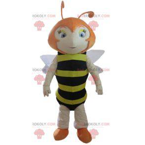 Red bee mascot striped black and yellow - Redbrokoly.com