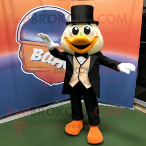 Peach Baseball Glove mascot costume character dressed with a Tuxedo and Foot pads