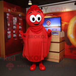 Rød hestesko maskot drakt...