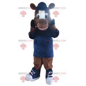 Mascota de caballo potro marrón y blanco - Redbrokoly.com