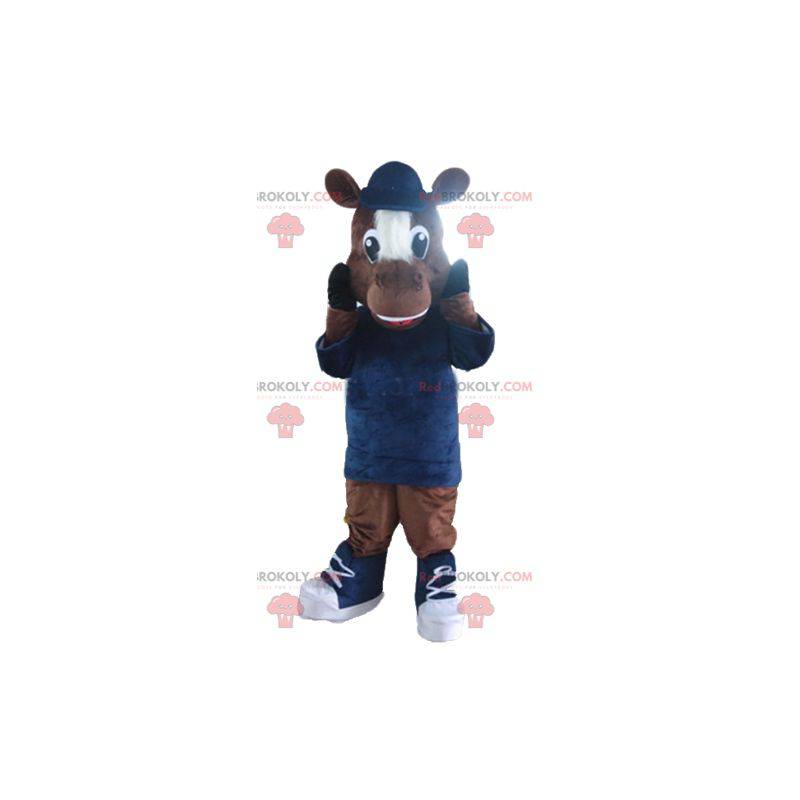 Mascote cavalo marrom e branco potro - Redbrokoly.com