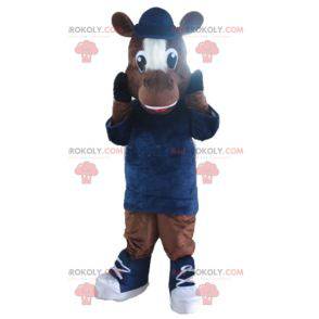 Mascotte del cavallo puledro marrone e bianco - Redbrokoly.com