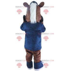 Mascotte de cheval de poulain marron et blanc - Redbrokoly.com