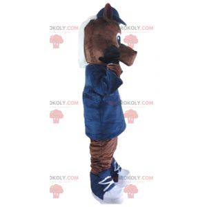 Mascotte del cavallo puledro marrone e bianco - Redbrokoly.com