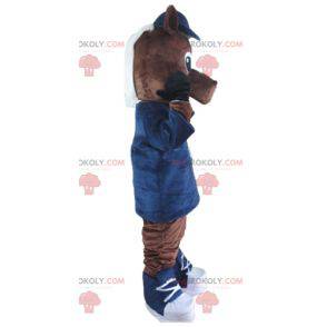 Mascotte del cavallo puledro marrone e bianco - Redbrokoly.com