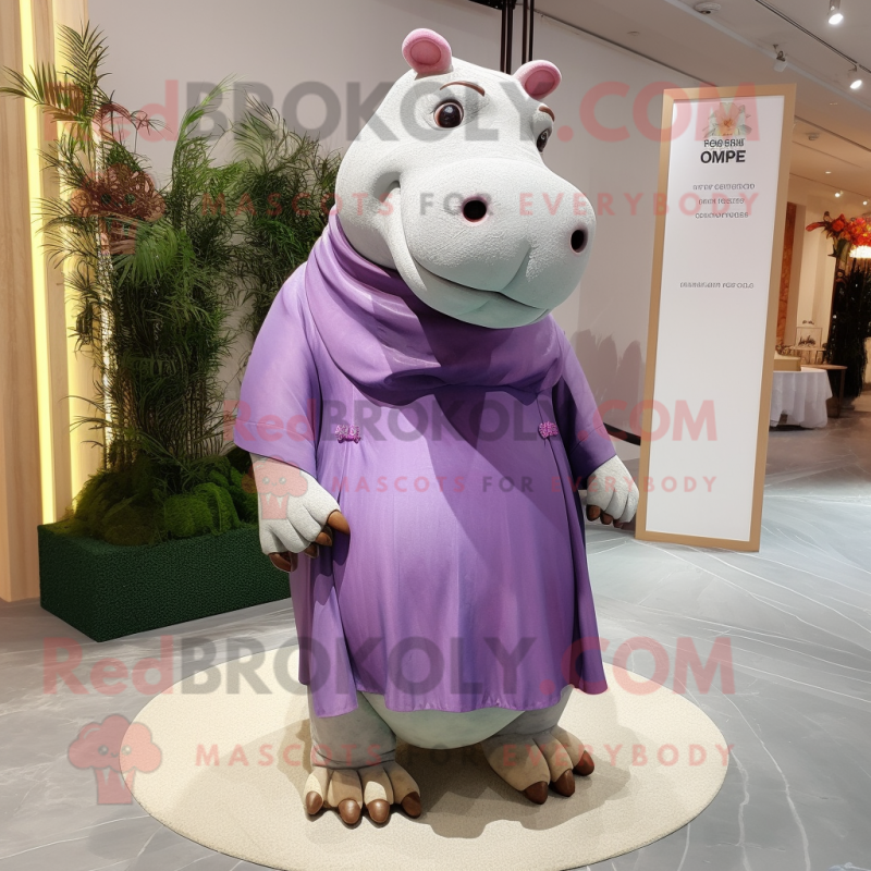 nan Hippopotamus mascot costume character dressed with a Dress Pants and Earrings