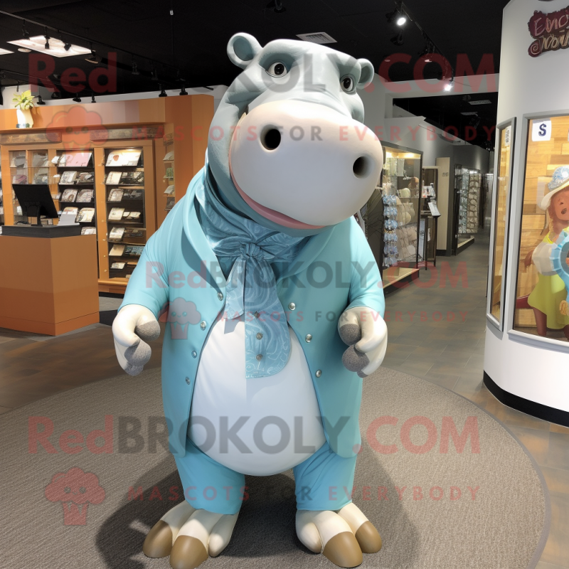 nan Hippopotamus mascot costume character dressed with a Dress Pants and Earrings nan Hippopotamus mascot costume character dressed with a Dress Pants and Earrings