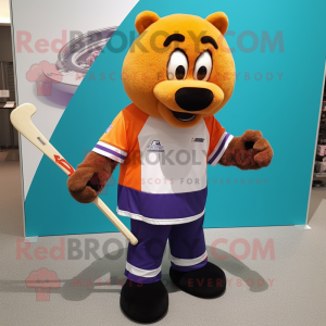 nan Ice Hockey Stick mascot costume character dressed with a Shorts and Pocket squares