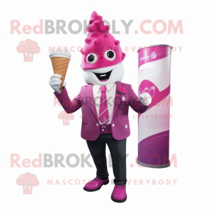 Magenta Ice Cream Cone...