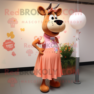 Peach Jersey Cow mascotte...