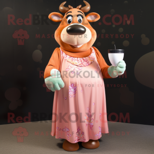 Peach Jersey Cow mascotte...