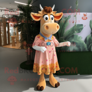 Peach Jersey Cow maskot...