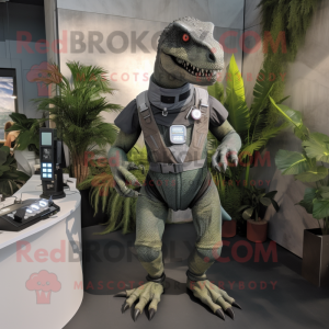 Grijs Allosaurus mascotte...