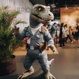 Grijs Allosaurus mascotte...