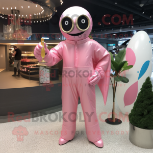 Rosa champagne maskot drakt...