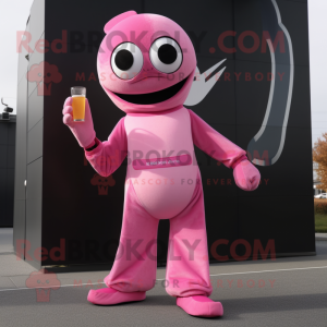 Rosa champagne maskot drakt...